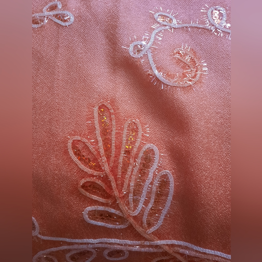 Pashmina Cashmere Scarf ๐ Peach-Orange Ombre - Picture 11 of 15